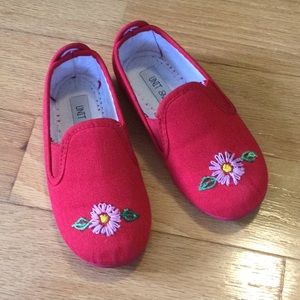 One-of-a-kind!  Red slip on shoes